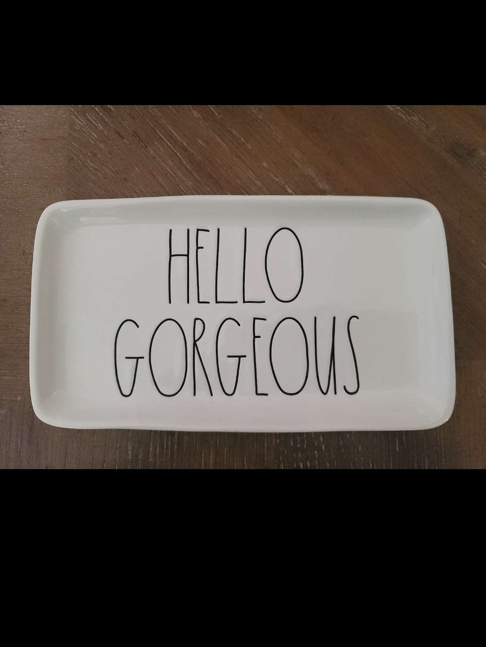 Rae Dunn White "Hello Gorgeous" Ceramic Tray